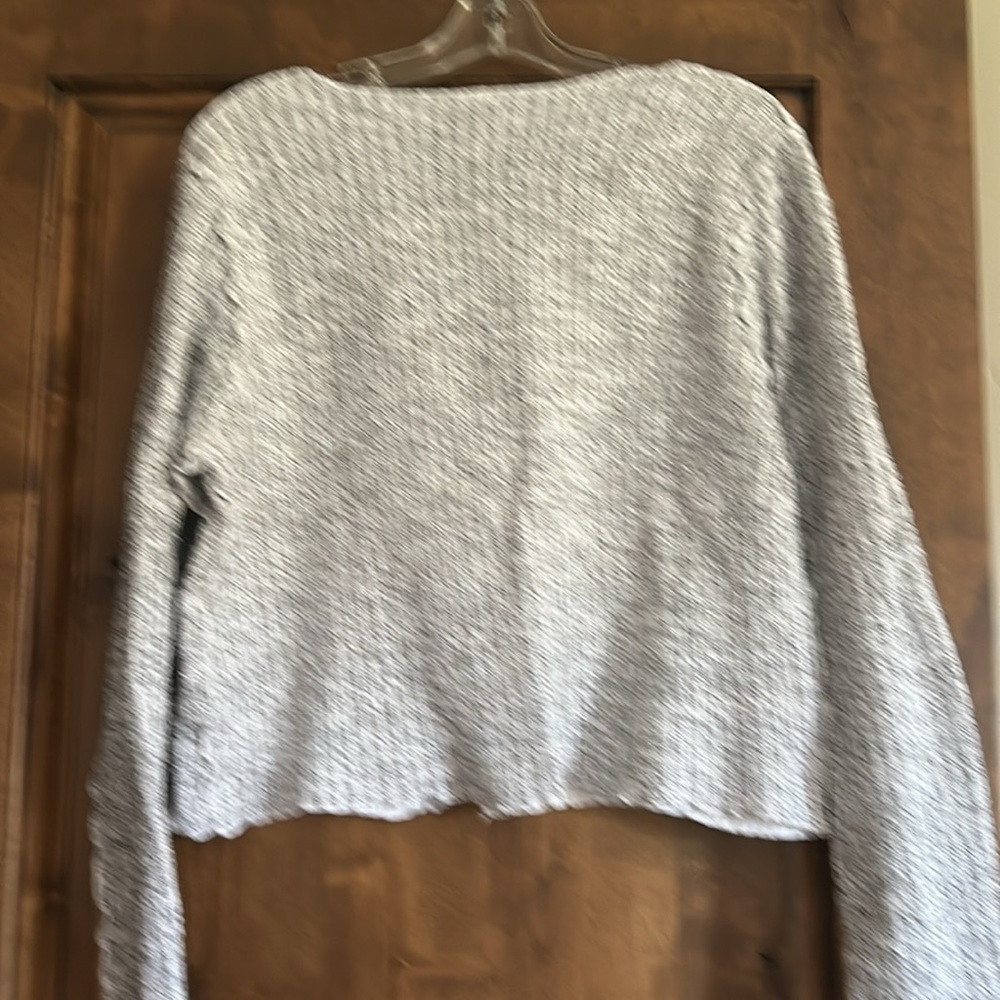 Cut loose gray/white textured cardigan - Picture 5 of 5